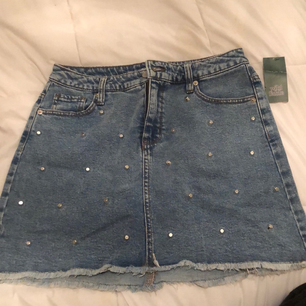 Jean skirt w studs